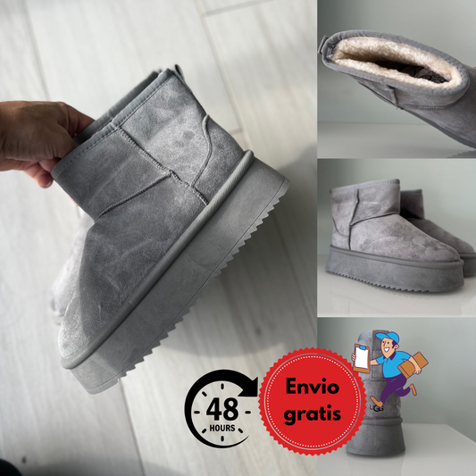 Botitas marca Gris calidad premium con pelo interior para el frío