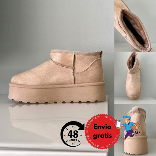 Botitas marca Beige calidad premium con pelo interior para el frío