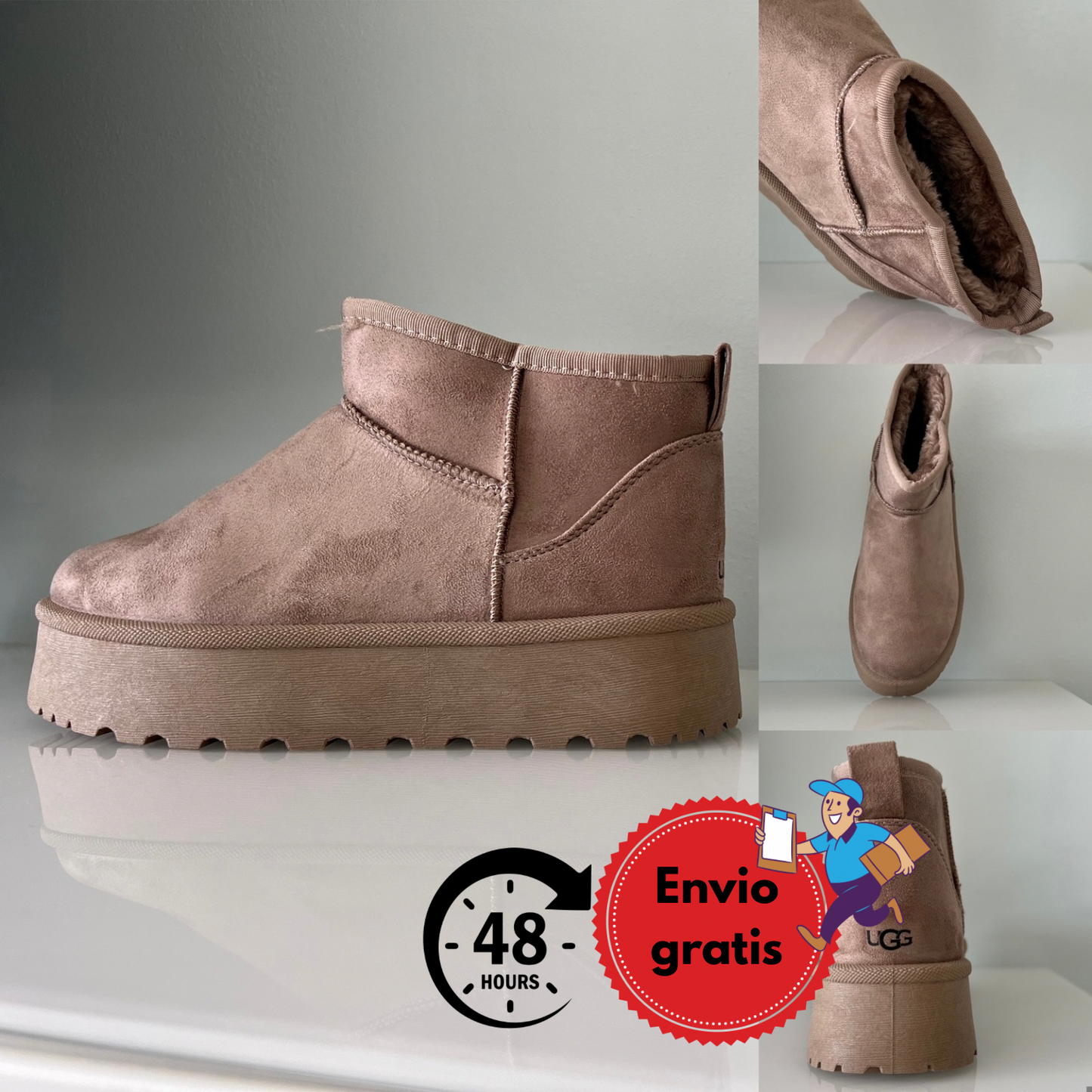 Botitas marca Khaki calidad premium con pelo interior para el frío